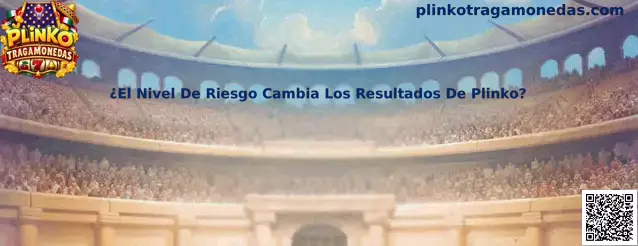 Explicación visual sobre nivel de riesgo, multiplicadores y resultados en Plinko Tragamonedas